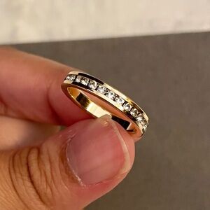 Gold Eternity CZ Band Ring — Size 7